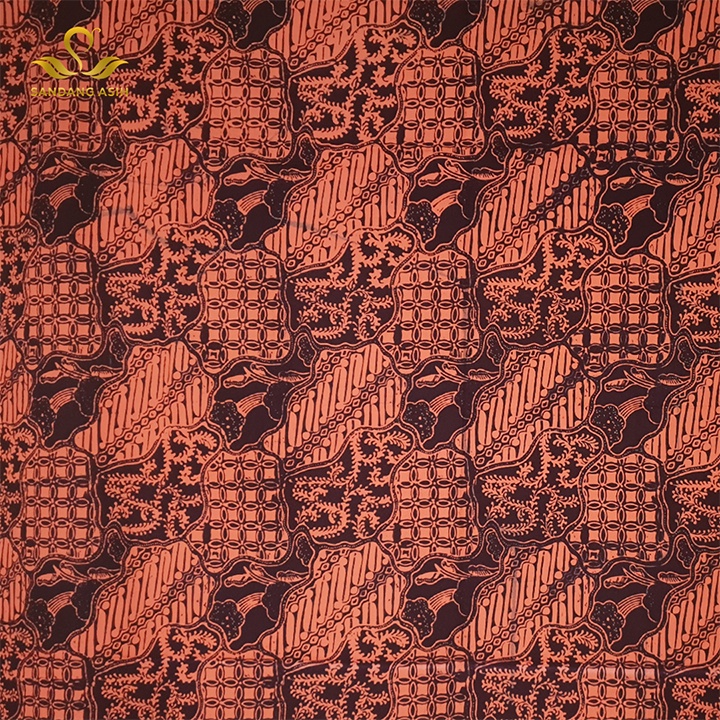 Kain Batik Tulis Cap Kombinasi 100% Handmade Motif Sekar Jagad Warna Hitam Jingga Orange Pink Merah 