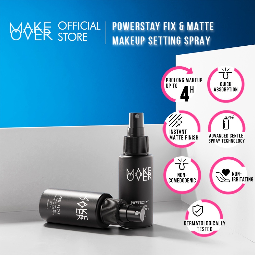 MAKE OVER Powerstay Fix &amp; Matte Makeup Setting Spray 50 ml - Makeup Setting Spray