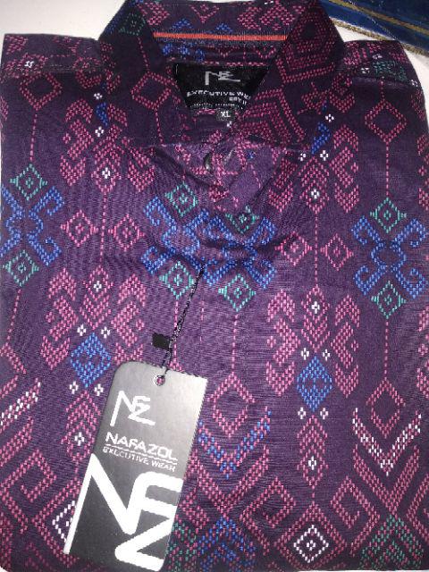 Kemeja Batik Lengan Panjang Long Green Batik Songket Hijau Slimfit Murah Distro 5958