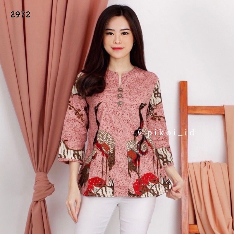 Atasan batik wanita / blouse batik cewek modern / atasan kimono batik mura / blouse batik busui 124