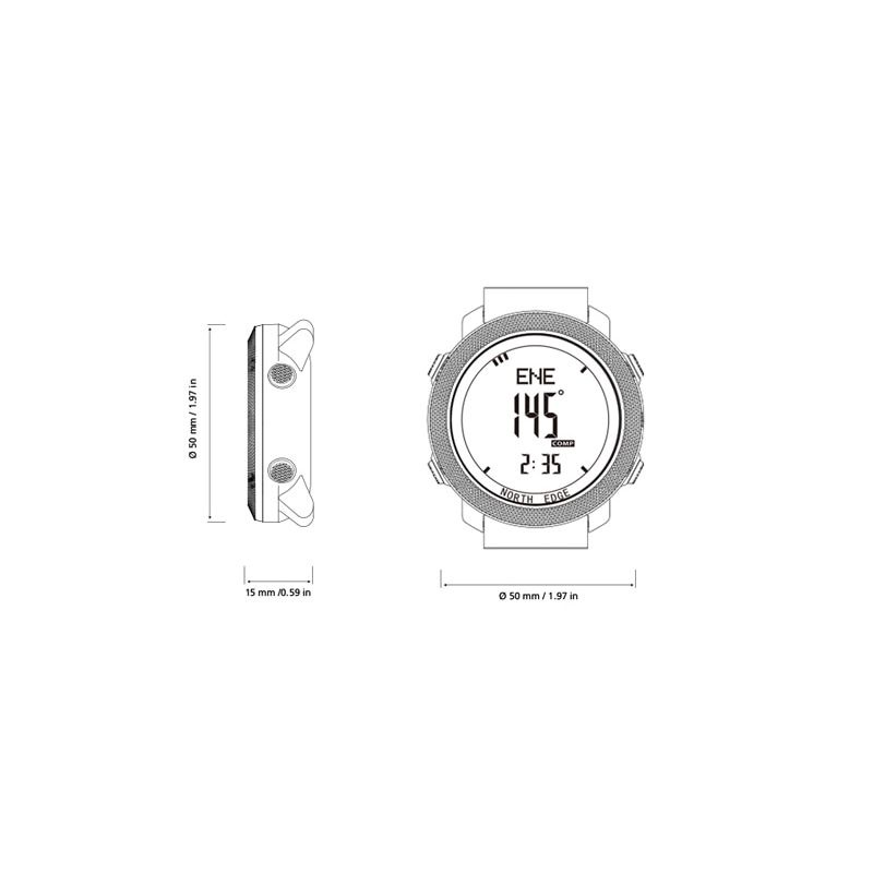 (Free Strap)NORTH EDGE APACHE 46 Men's sport Digital watch Hours Running Swimming Military Army watches Altimeter Barometer Compass