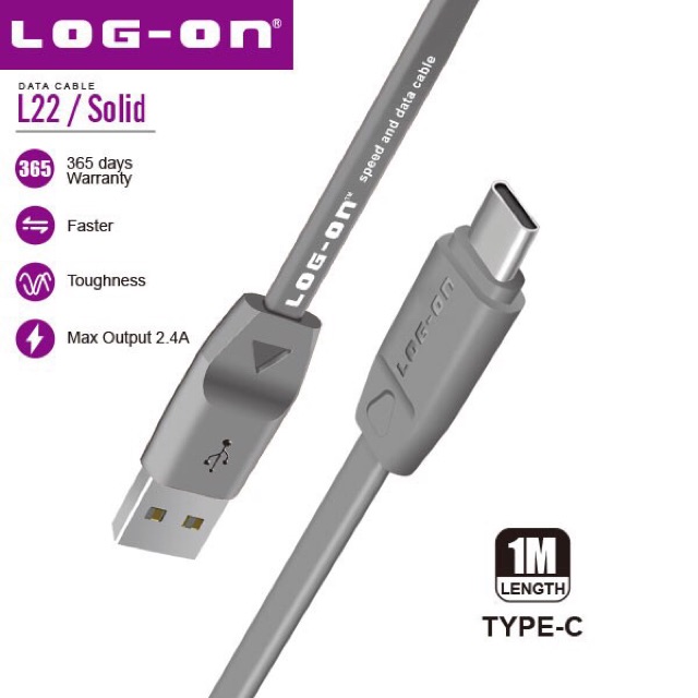 KABEL DATA LOGON L22 1M TYPE -C 2,4A SAFE&amp;SPEED