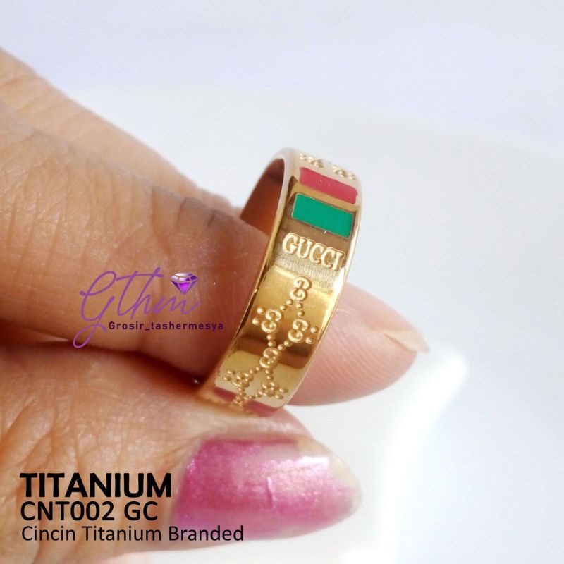 4s Grosir Solo || Cincin Titanium Premium motif Gucc***