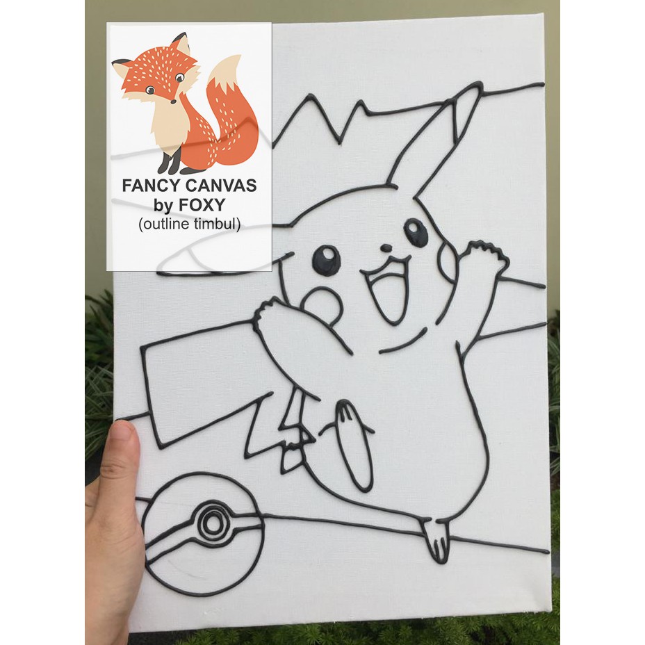 

NEW STOCK KANVAS LUKIS ANAK OUTLINE TIMBUL GAMBAR - PIKACHU PERALATAN MELUKIS CANVAS ANAK
