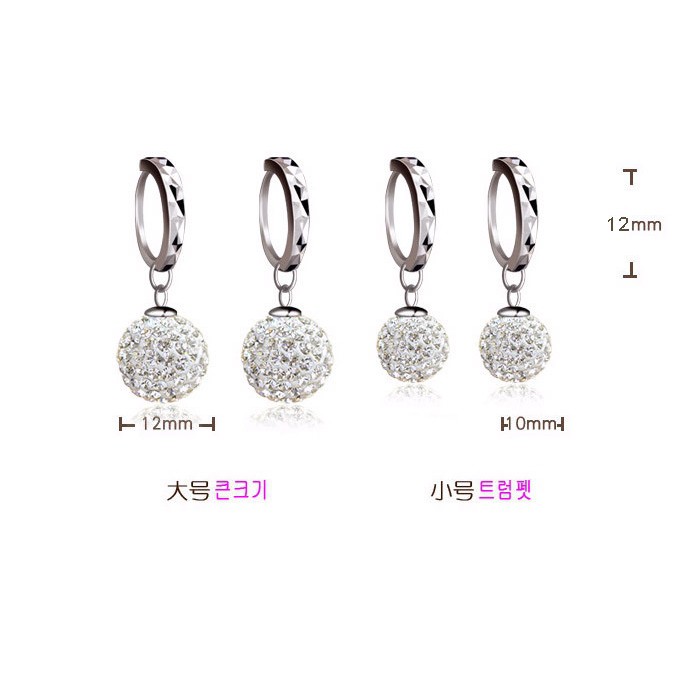 S925 Perak Shambala Anting Pejantan Kristal Penuh Putri Bola Stud Earrings Perempuan ai2-3828-3