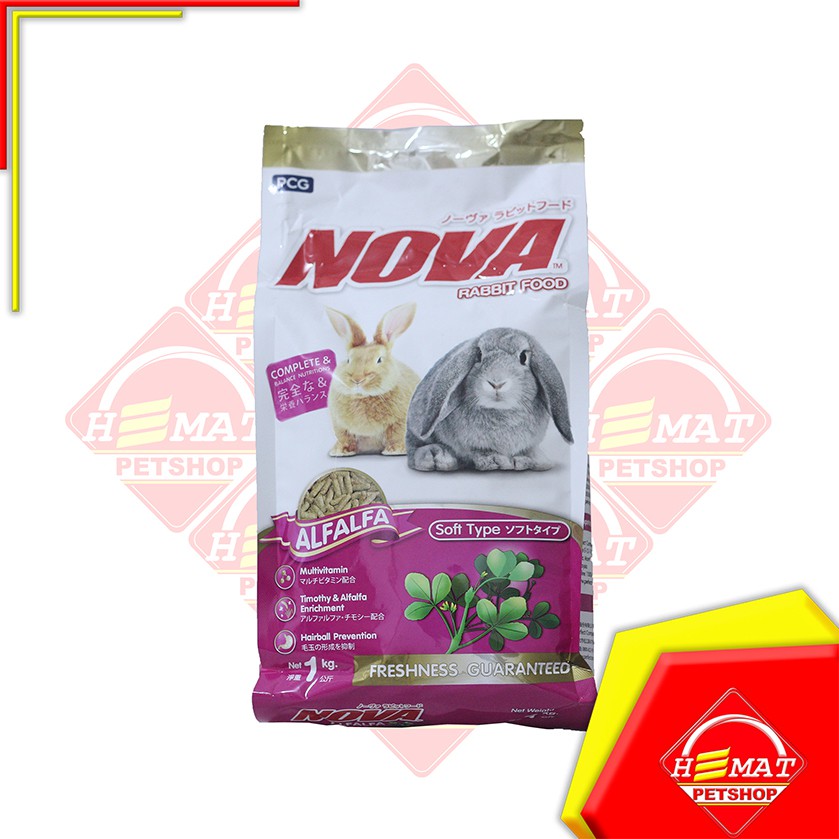 Makanan kelinci Nova rabbit food pakan pelet marmut murah 1 kg