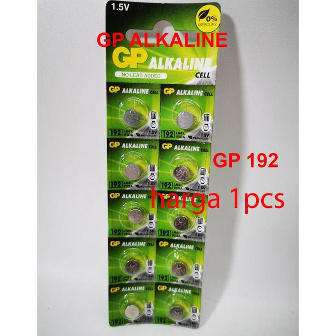 GP alkaline 192 Baterai LR 41 LR41 AG3 AG-3 / Batre Battery jam