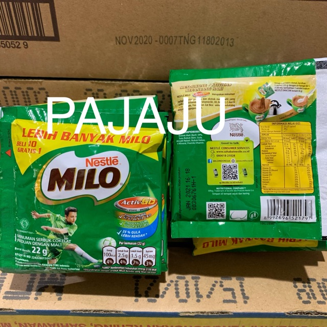 

Susu Milo Sachet Renceng 10 GRATIS 1 sachet @ 22gr PROMO Murah