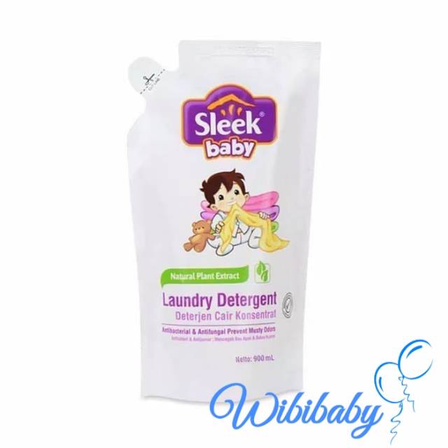 Sleek Baby Laundry Detergent Refill Pouch 900 mL Natural Plant Extract