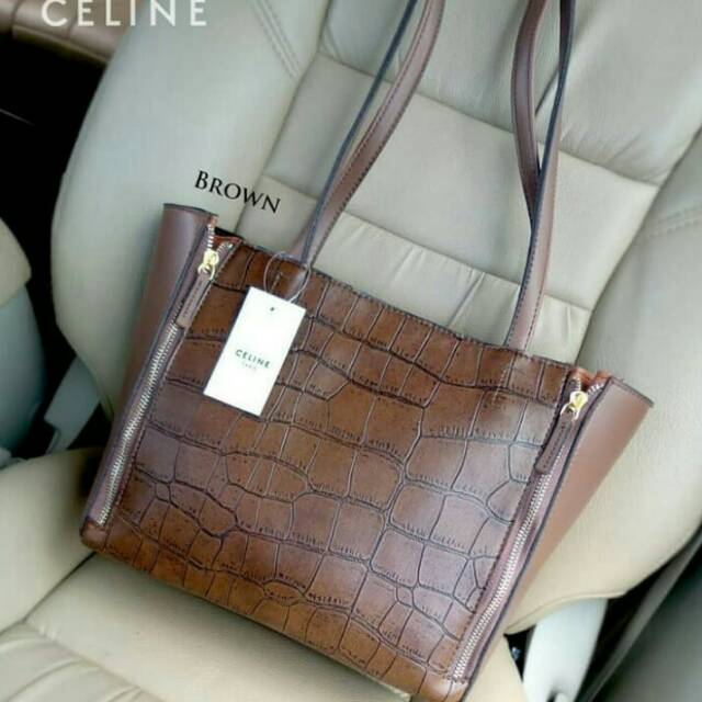 Tas Selempang  Import Batam Murah | CELINE CABAS BROCO -coklat muda
