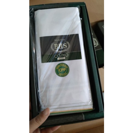 SARUNG BHS COSMO CPP (COSMO PUTIH POLOS) SILVER