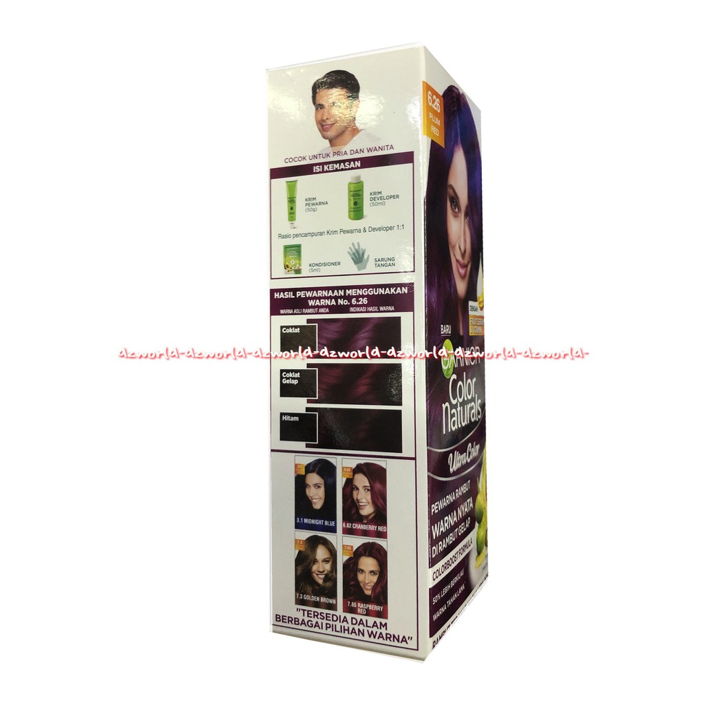 Garnier Color Natural 6.2 Plum Red Merah Plum Cat Rambut Ultra Color Hair Color Pewarna