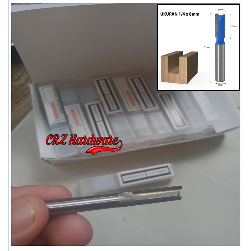 Mata Profil Straight Bit 8 mm Mata Router Trimmer Lunci Lubang Kayu Kaca Tali Air
