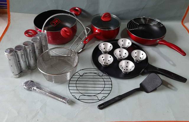 Panci Multifungsi  , HC 17 PCS  , Panci Dutch oven , pizza pan ,  panci cookware set  , Panci Teflon