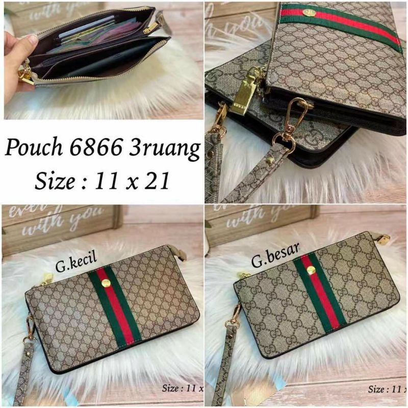 Fashion Pouch Fashion Winter 6866 Mini 3Ruang Bahan Wp Import semprem