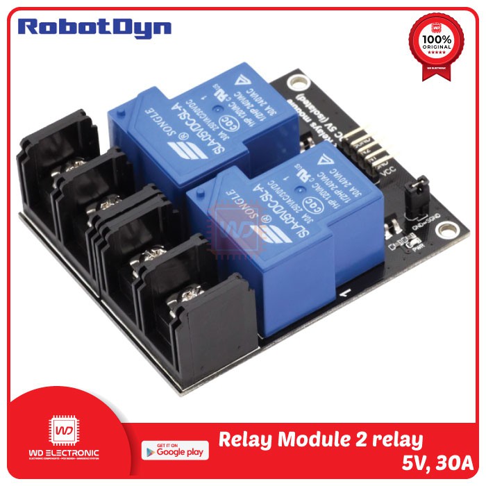 RobotDyn Relay Module 2 relay channel 5V 30A