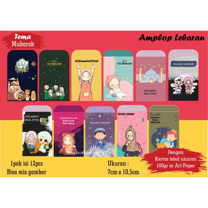 

Amplop lebaran Unik 2023 isi 12 pcs Bahan Art Paper