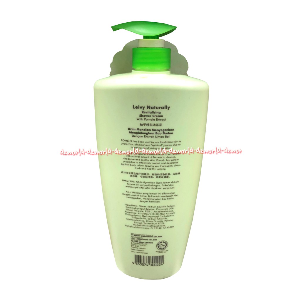 Leivy Naturally Revitalising Shower Cream Papaya Pamelo 1150ml Sabun Pamelo Extract Sabun Cair