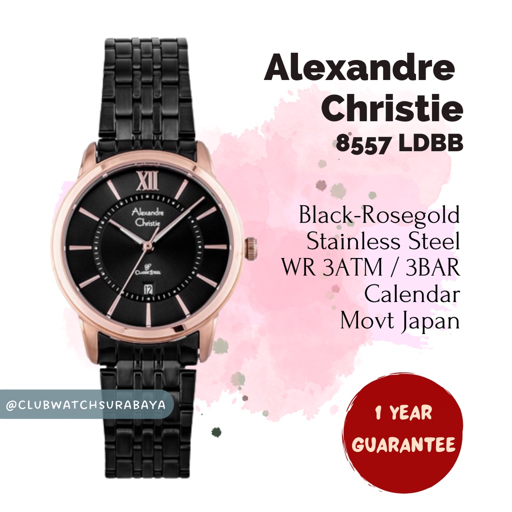 Jam Tangan Wanita Alexandre Christie ORI 8557 LDBB / Alexandre Christie Jam Tangan Cewek 8557 LDBB
