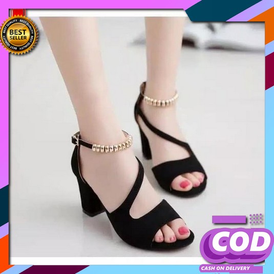 High Heels Berkualitas Import Hak Tinggi Casual Hills Hak Kaca Sendal  High Heels Hak Tahu Slempan