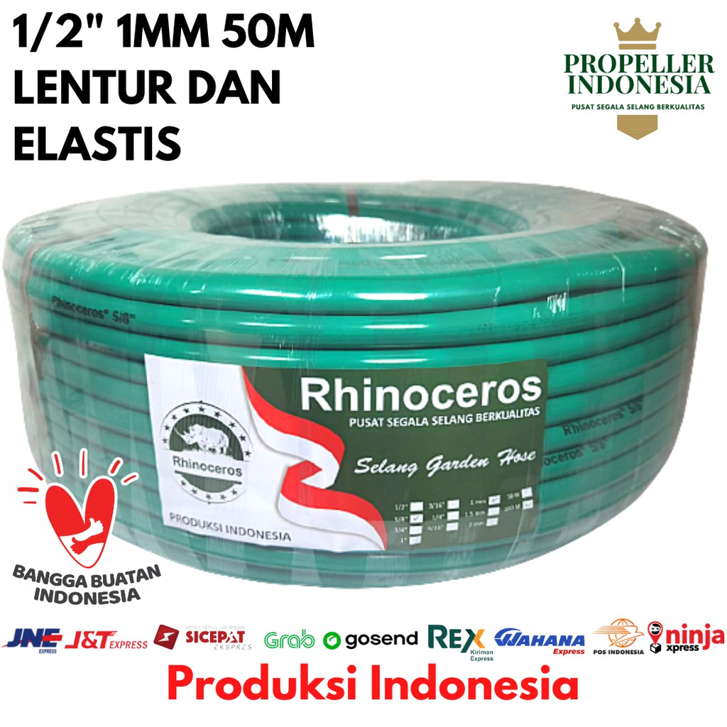 Selang Air Dop 1/2 1MM 50Meter Selang Air Taman Selang Siram Tannaman Selang Air Elastis