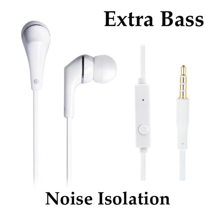 Super Bass Earphone With Mic Headset White Leno LH102