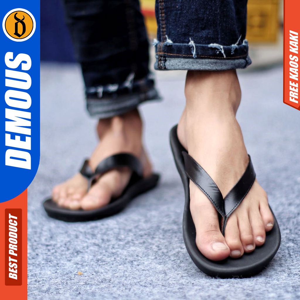 DEMOUS WALLET Sandal Jepit Kulit Asli Simple