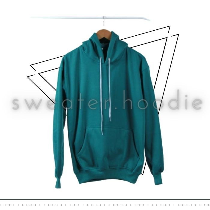 Sweater Polos Pria Hijau Tosca Suiter Cowok Distro Hoodie Jumper Biru Toska Jumbo Big Size