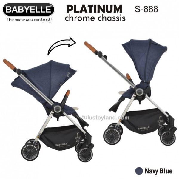 Babyelle Platinum S 888 Stroller Baby Elle Reversible bisa hadap ibu Chrome Chassis