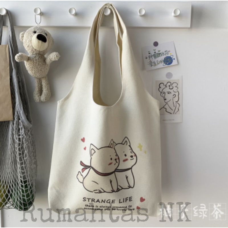 Totebag Vintage Populer Tas Tote-2 kucing lucu
