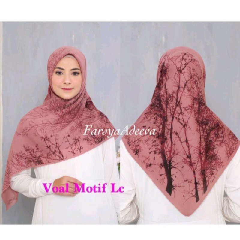 HIJAB SEGIEMPAT TERBARU VOAL MOTIF AKAR SEGIEMPAT MOTIF LASERCUT VOAL PREMIUM