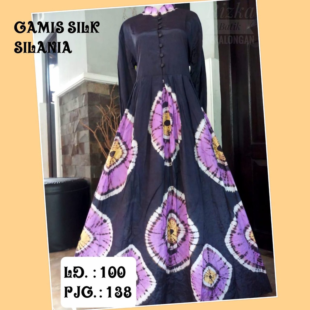 Gamis Batik Bahan Silk Silania (Like Sutra) Batik Pekalongan