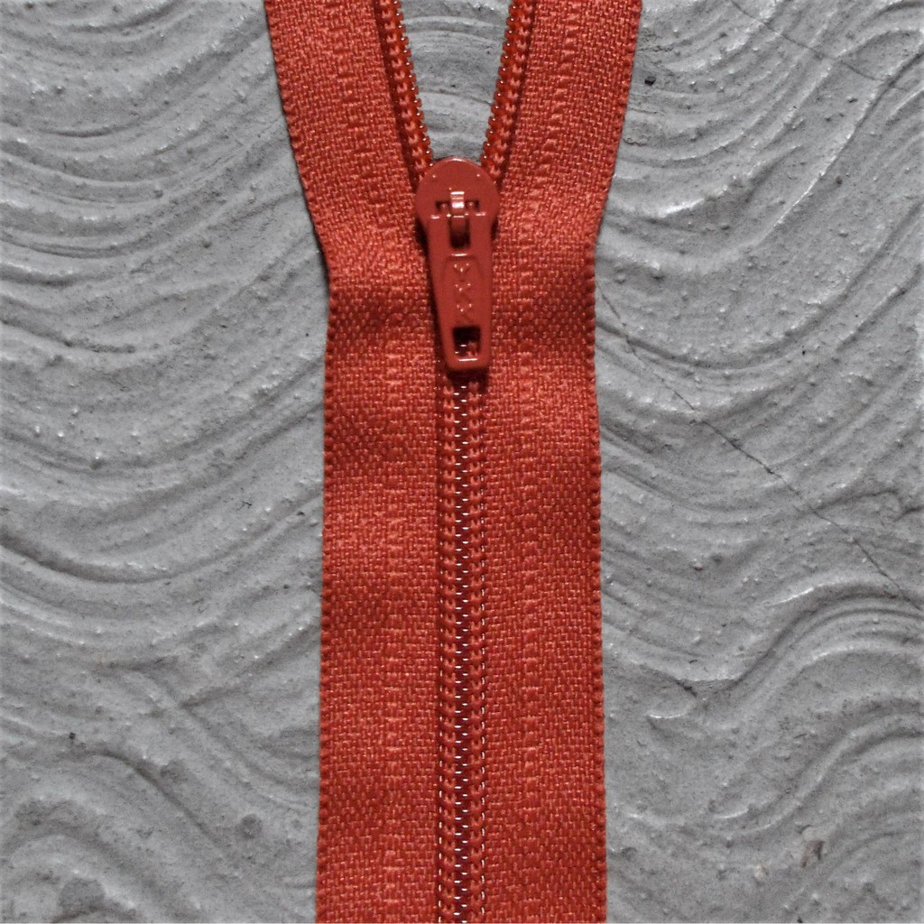 Resleting YKK 40 cm Bata/Orange Kecoklatan
