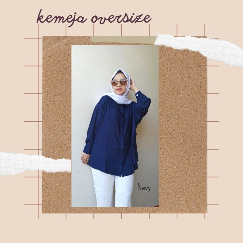 Venyastore Kemeja Oversize Polos Rayon Twill Premium