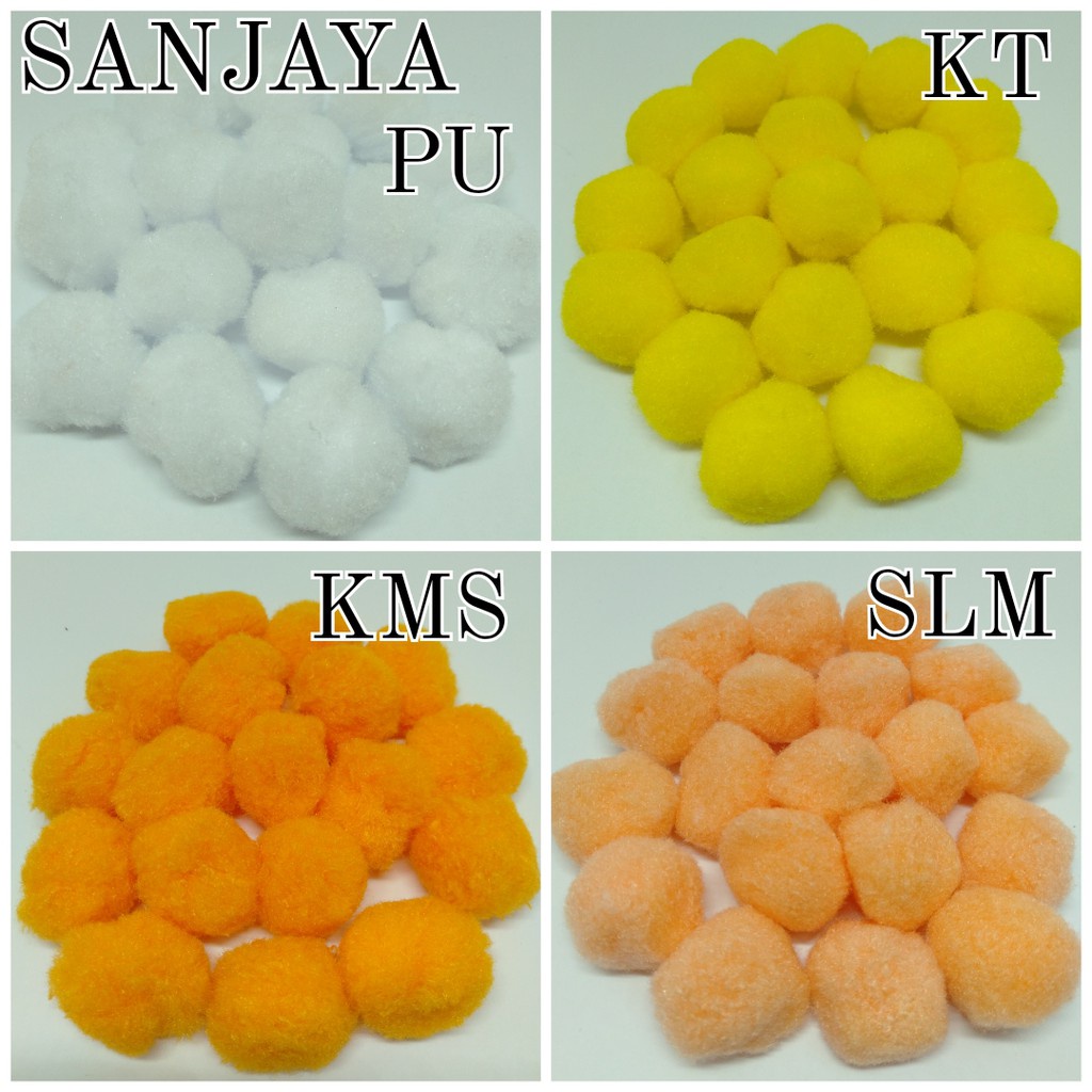 POM POM BOLA / POM POM BULU GLITER KUMIS / POM POM WARNA WARNI / POM POM AKSESORIS / POM-POM KUMIS 15MM