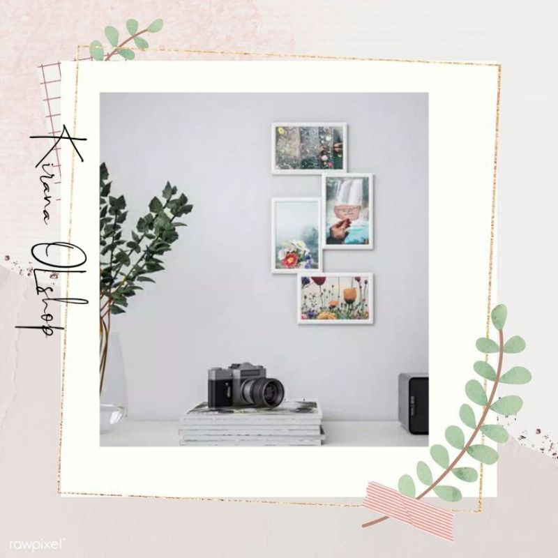 YELEVAD BINGKAI KOLASE 4 FOTO Pigura Gambar 4R Photo Frame Collage