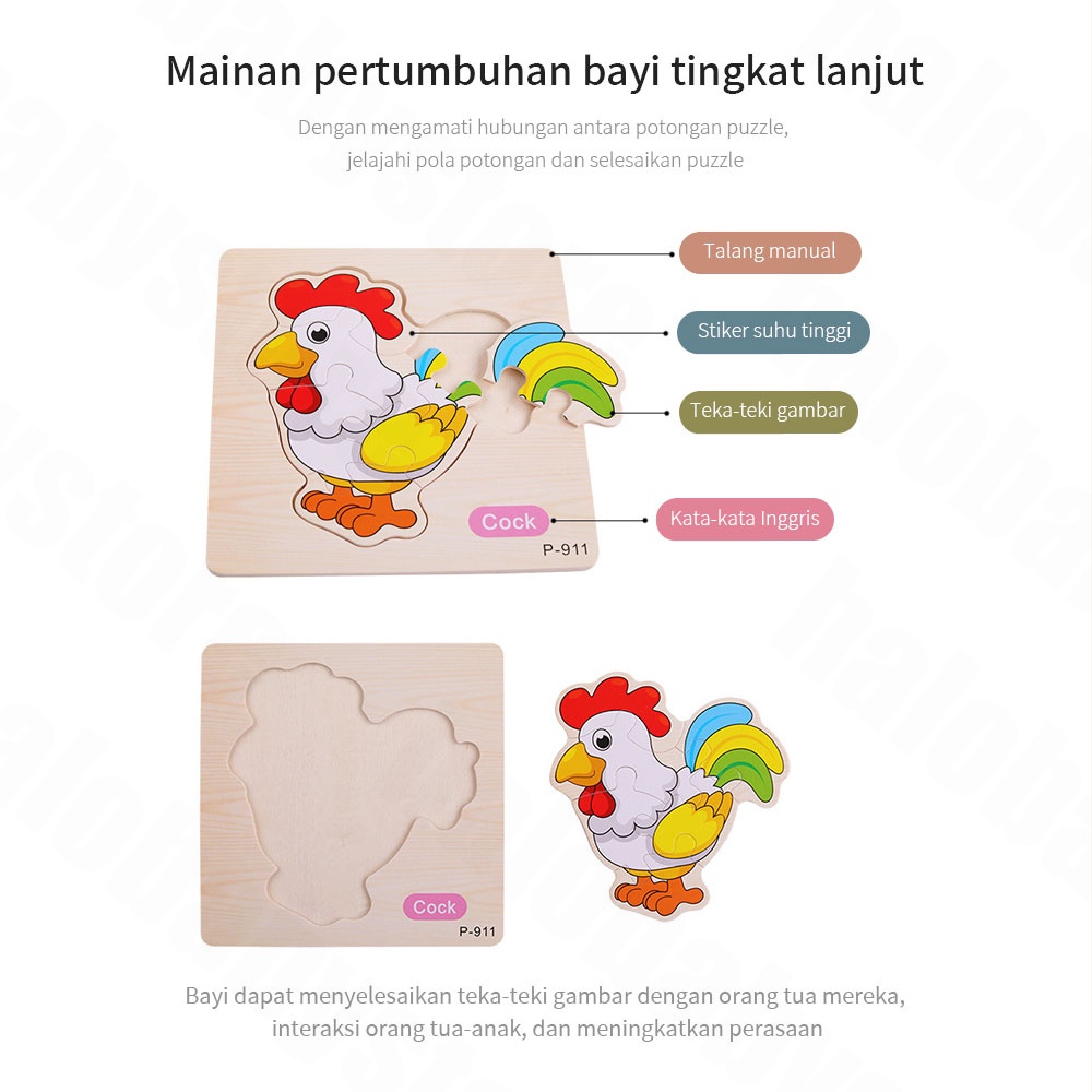 Halobaby Puzle Kayu Edukasi Anak / Jigsaw Mainan Edukasi Anak/Mainan Puzzle Kayu Anak/Wooden Toys