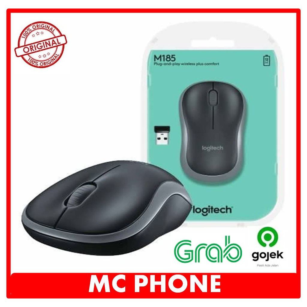 MOUSE WIRELESS LOGITECH M185 M 185 ORIGINAL