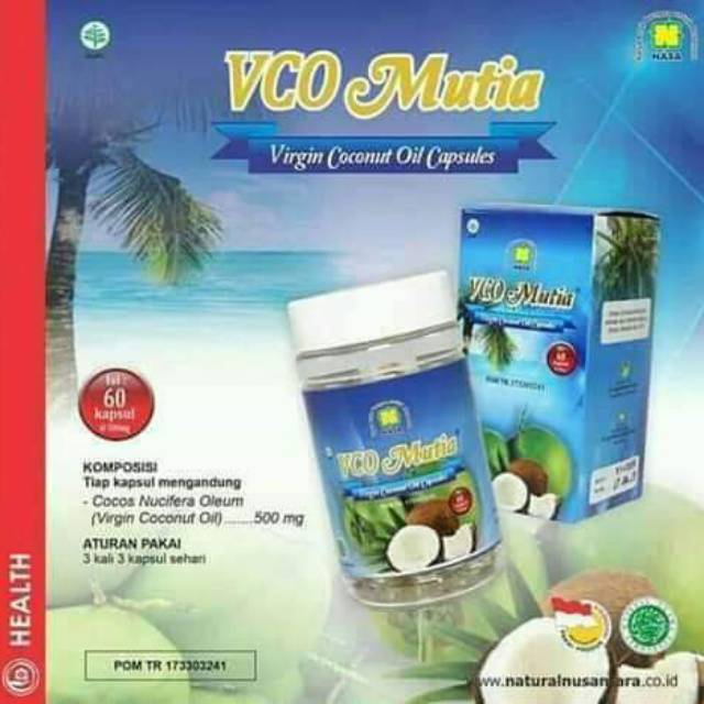 KAPSUL MINYAK KELAPA MURNI -VCO MUTIA VIRGIN NASA ORI