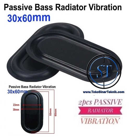 2 Pcs Bass Speaker Passive 3x6cm Radiator Metal Ruber Vibration 30x60mm Penambah Penguat Bass Spiker Karet