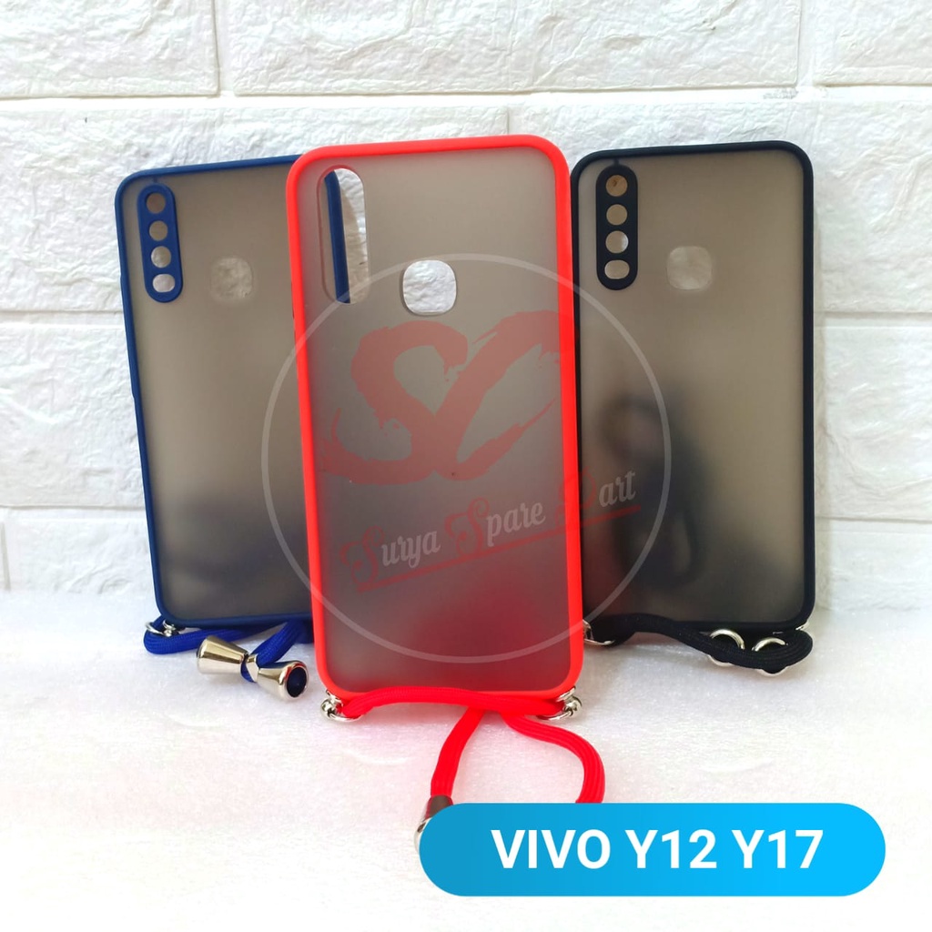 CASE MATTE + TALI LANYARD - SLING CASE MATTE VIVO  Y12 Y12 Y15 Y12I Y20 Y20 Y12S Y50 Y30 - SC