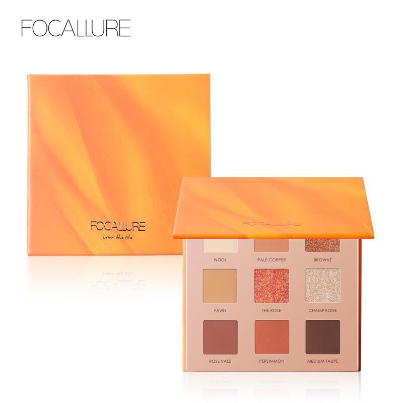 Official Distributor Focallure 9 Colors Eyeshadow Palette Ring The Alarm Soft Powder Night Elf FA62