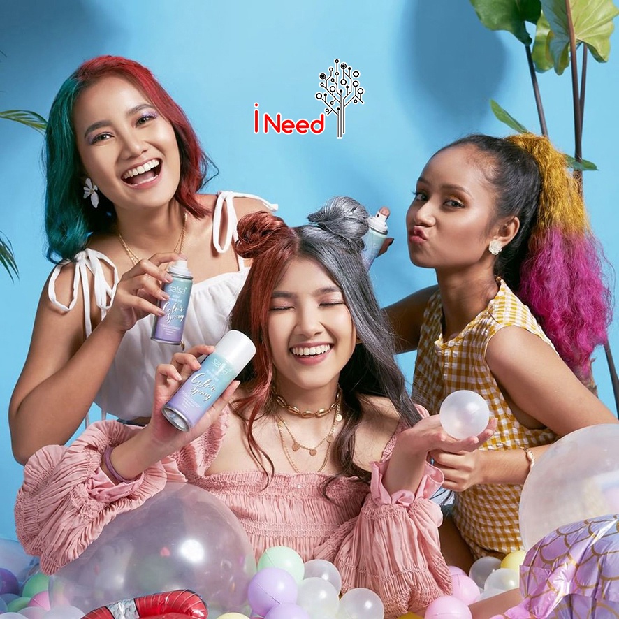 (INEED) SALSA Instant Mermaid Hair Color Spray 80ml - Cat Rambut Spray | Pewarna Rambut