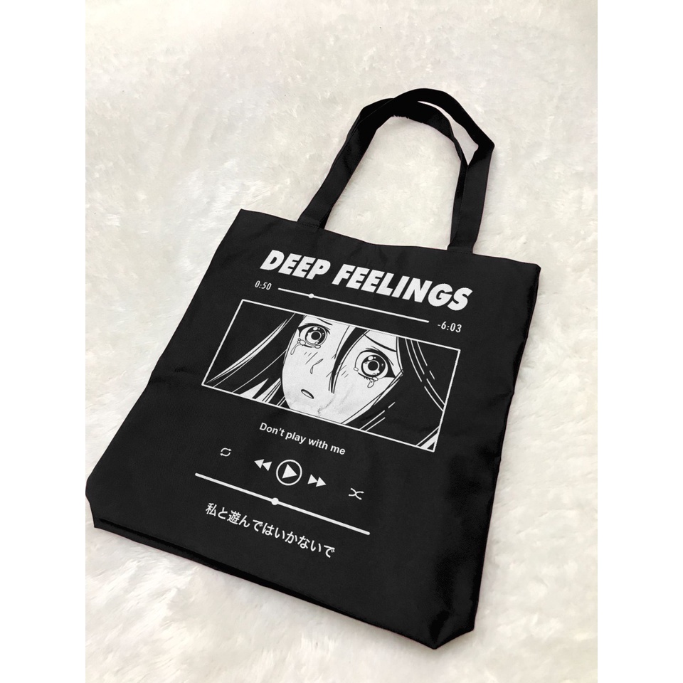 Totebag Deep Feelings Maroon Anime Manga Premium Unisex