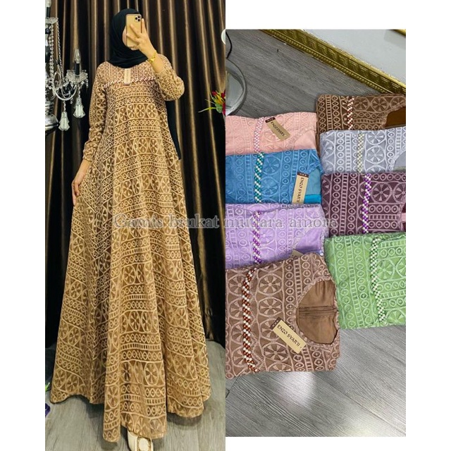 GAMIS BRUKAT MUTIARA AMORA | EDISI LEBARAN |  GROSIR PAKAIAN WANITA MUSLIM TERMURAH MEDAN