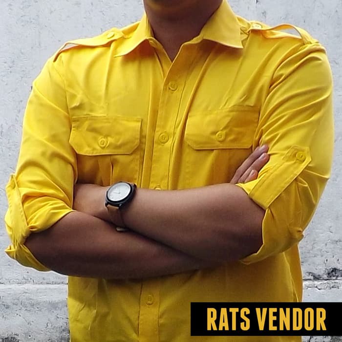 Kekinian Kemeja Outdoor / Lapangan / Gunung / PDL Lengan Panjang Warna Kuning