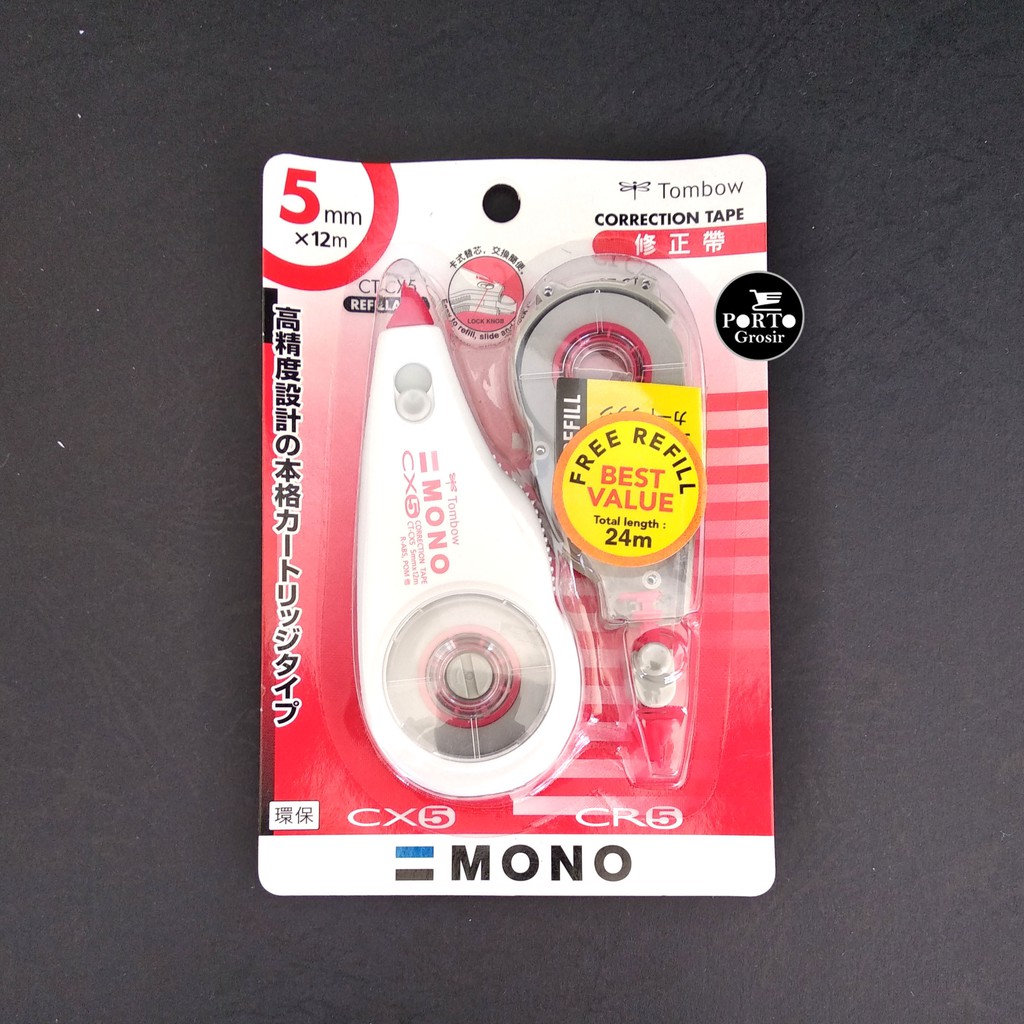 

Tombow Mono Correction Tape + Refill Tip-ex kertas 12M CT-CX5CR5