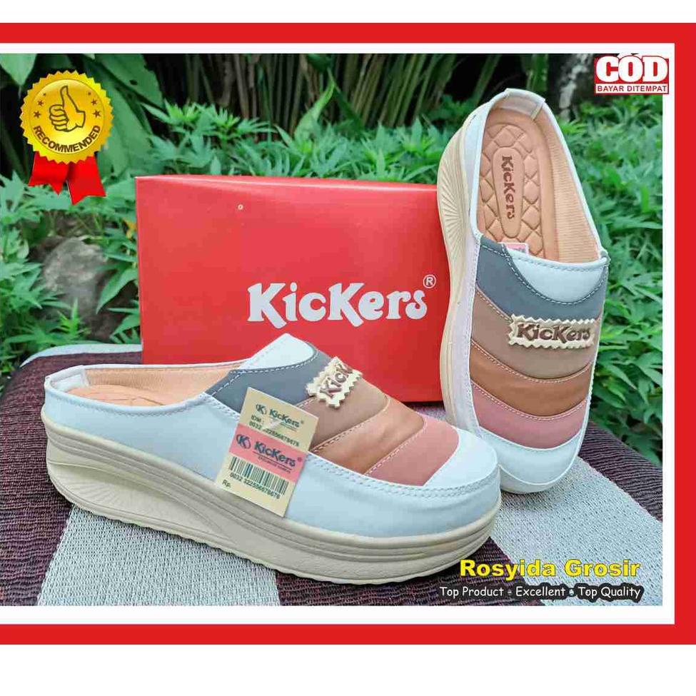 WEDGES WANITA SEPATU SLOP PELANGI KICKERS / Sendal sepatu wanita / sandal wanita wedges / wedges wan