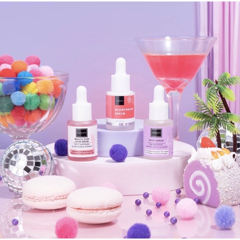 Scarlett Whitening Serum Brightly Serum Acne Serum Glowtening Scarlett  Mini series scarlett