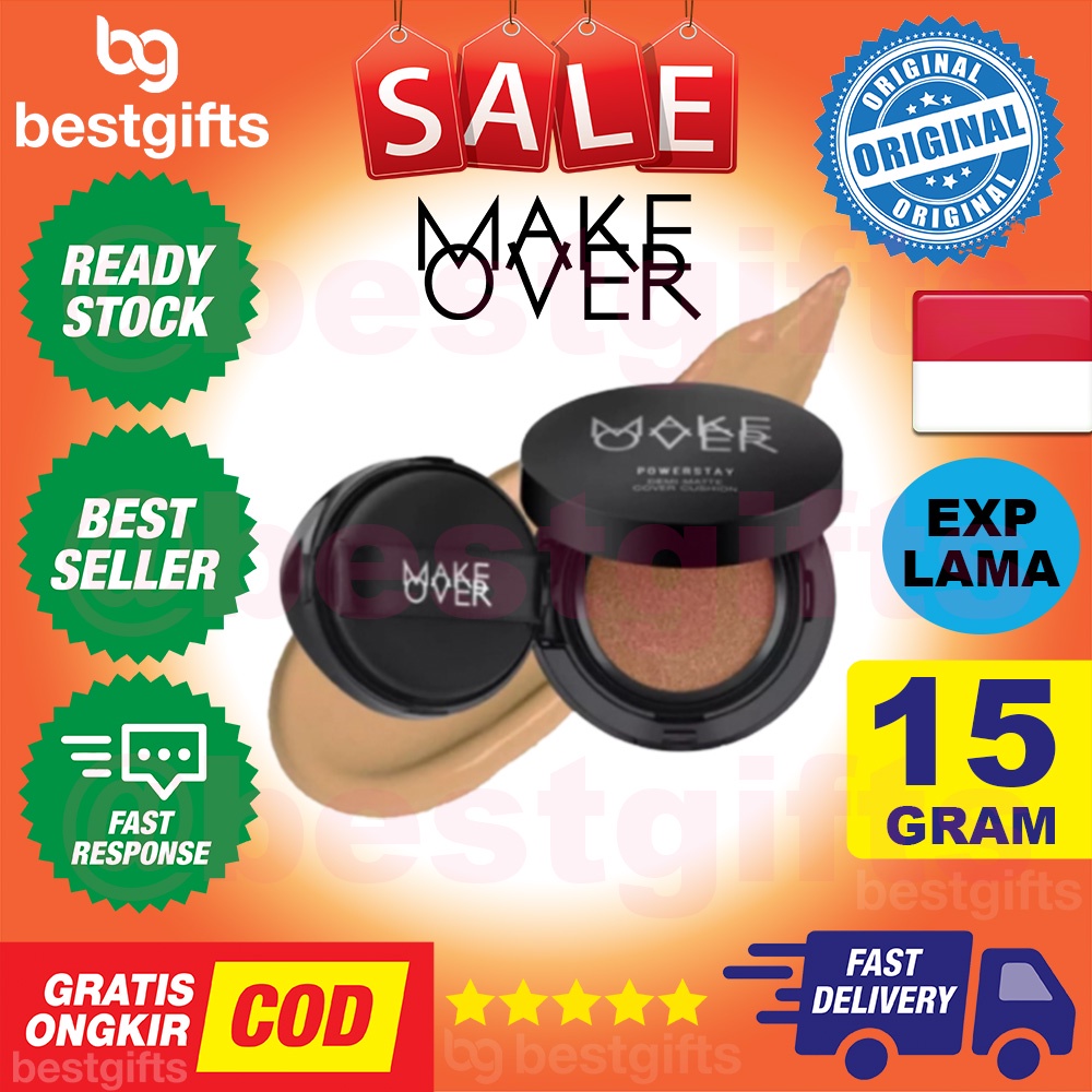 MAKE OVER MAKEOVER POWERSTAY DEMI MATTE COVER CUSHION FOR NORMAL TO OILY SKIN KULIT NORMAL BERMINYAK 15 GRAM